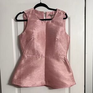 Halston Heritage Shimmering Pink Sleeveless Blouse